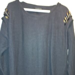 Black Women’s Long Sleeve Top with Shoulder Embellishments Lane Bryant